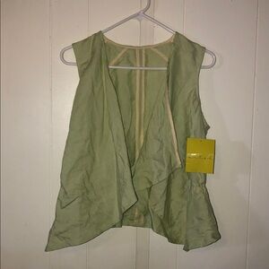 Green Sleeveless Draped Vest